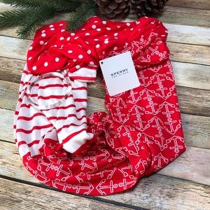Sperry Scarf Red and White Nautical Design